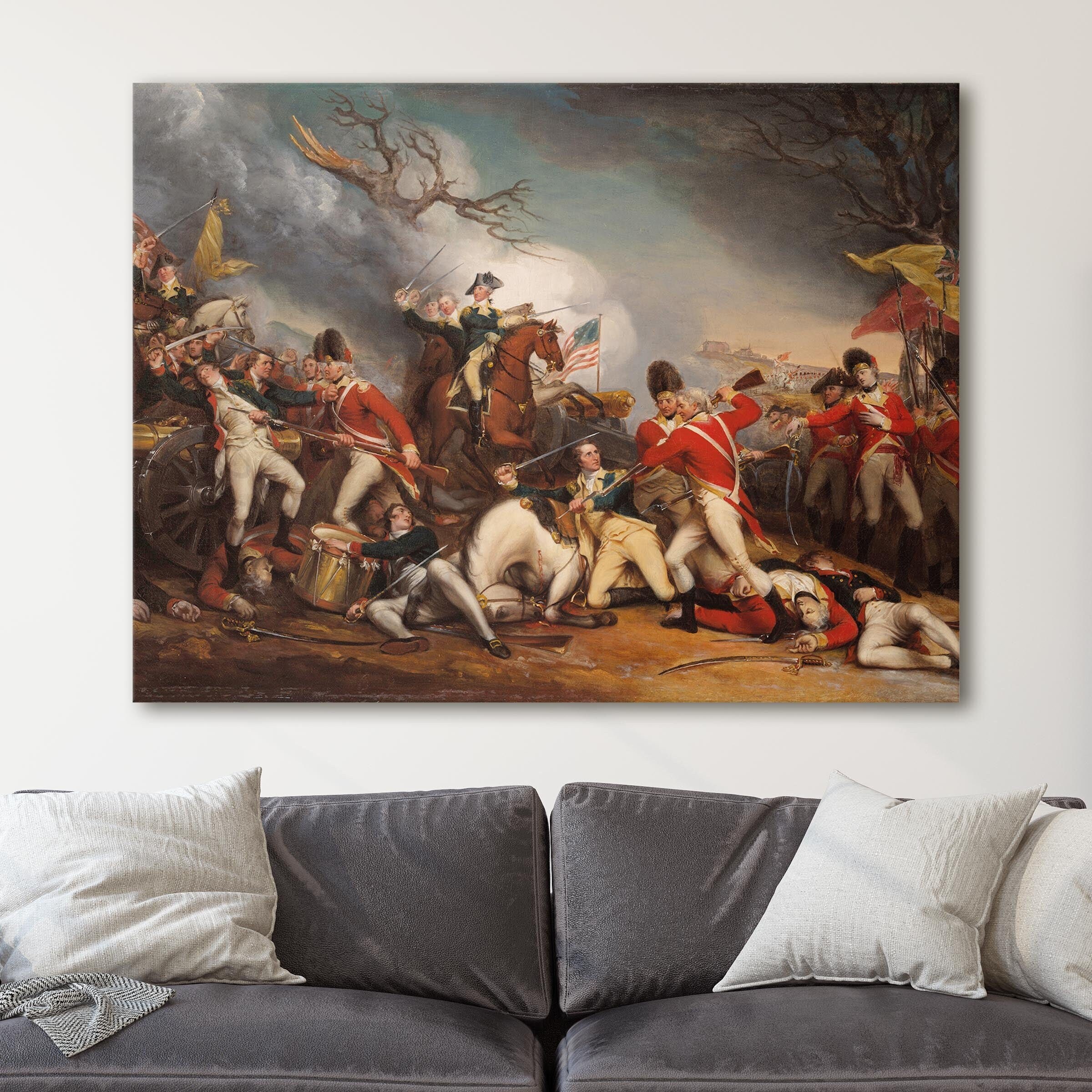 Death of General Mercer the Battle of Princeton January 3 1777 | Canvas Wall Art Print | Iconic Posters Prints Paintings Photos Home Decor