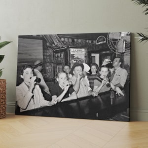 End of Prohibition At The Bar 1930s Canvas Wall Art Print | Iconic Posters Prints Paintings Photos Home Decor