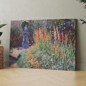 Rounded Flower Bed (1876) by Claude Monet | Canvas Wall Art Print | Iconic Posters Prints Paintings Photos Home Decor