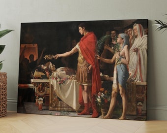 Augustus at Tomb of Alexander the Great (1878) by Lionel Royer | Canvas Wall Art Print | Iconic Posters Prints Paintings Photos Home Decor