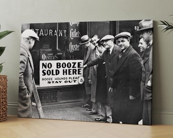 Aquí no se vende alcohol, lienzo de prohibición de los años 20, impresión artística, carteles icónicos, impresiones, pinturas, fotos, decoración del hogar
