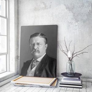 Teddy Roosevelt Portrait 1900s | Canvas Wall Art | Iconic Posters Prints Paintings Photos Home Decor