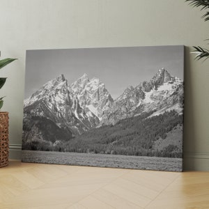 Ansel Adams Grand Teton National Park Mountain Landscape | Canvas Wall Art | Iconic Posters Prints Paintings Photos Home Decor