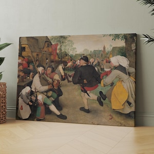 The Peasant Dance by Pieter Bruegel the Elder | Canvas Wall Art Print | Iconic Posters Prints Paintings Photos Home Decor