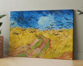 Quadro Artery8 Van Gogh – Campo Di Grano Con Corvi – Stampa D'arte Incorniciata A4 (21x29,7 Cm) – Cornice Nera/marrone/grigio/rovere/bianco