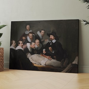 The Anatomy Lesson of Dr. Nicolaes Tulp by Rembrandt | Canvas Wall Art Print | Iconic Posters Prints Paintings Photos Home Decor