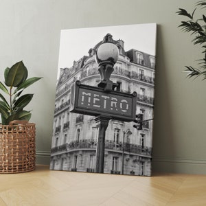 Paris Metro Place de la Bastille Metro Sign France | Canvas Wall Art Print | Iconic Posters Prints Paintings Photos Home Decor