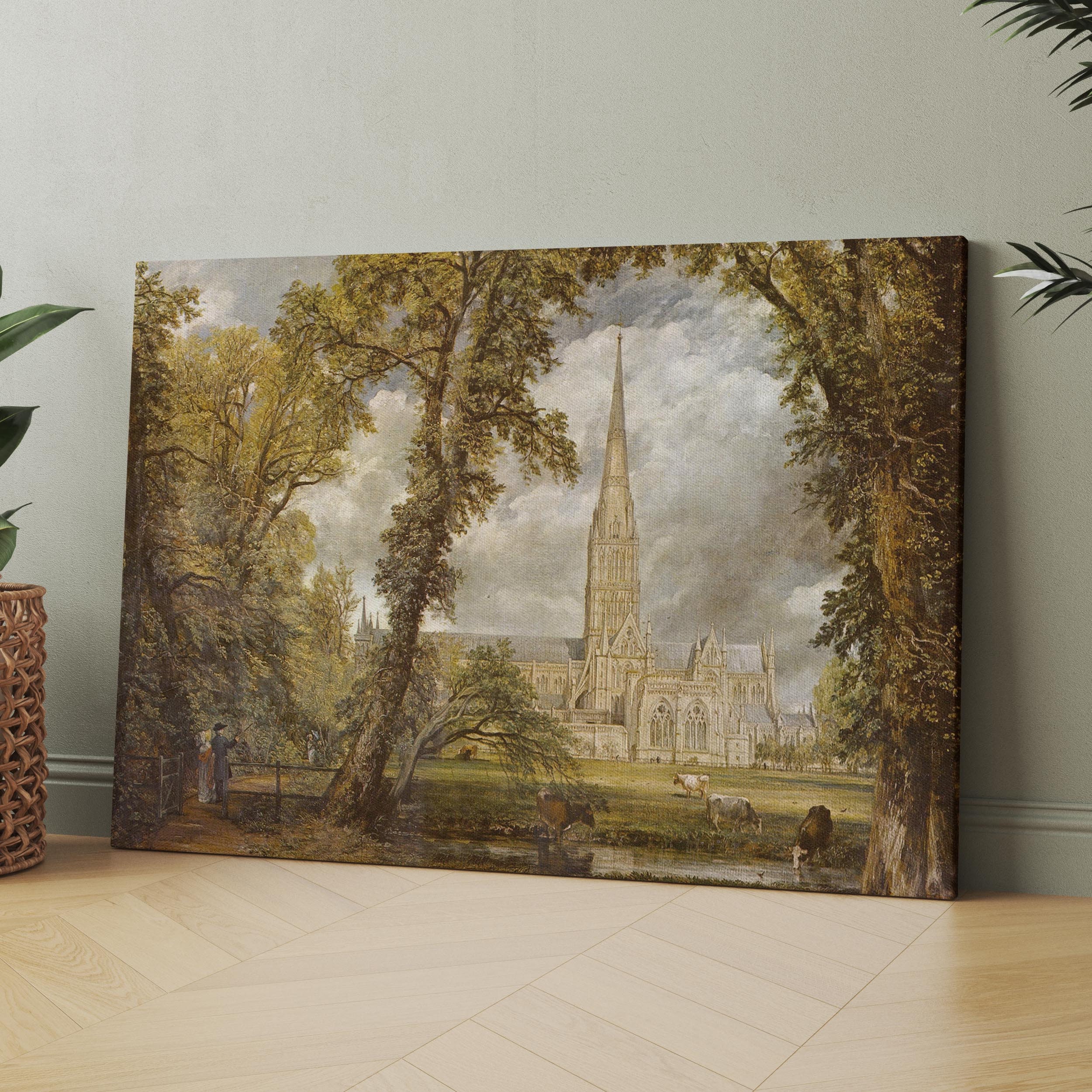 Salisbury Cathedral from the Bishop's Grounds by John Constable Canvas Wall Art Print | Iconic Posters Prints Paintings Photos Home Decor