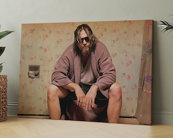 The Big Lebowski Bathroom Toilet Scene | Canvas Wall Art Print | Iconic Posters Prints Paintings Photos Home Decor