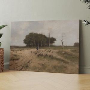 The Flock - Sheep in the Meadow | Canvas Wall Art | Iconic Posters Prints Paintings Photos Home Decor