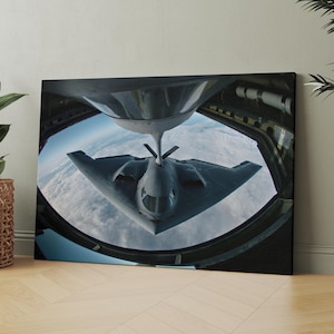 B2 Spirit Stealth Bomber Refueling | Canvas Wall Art | Iconic Posters Prints Paintings Photos Home Decor