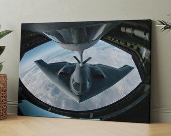 B2 Spirit Stealth Bomber Refueling | Canvas Wall Art | Iconic Posters Prints Paintings Photos Home Decor