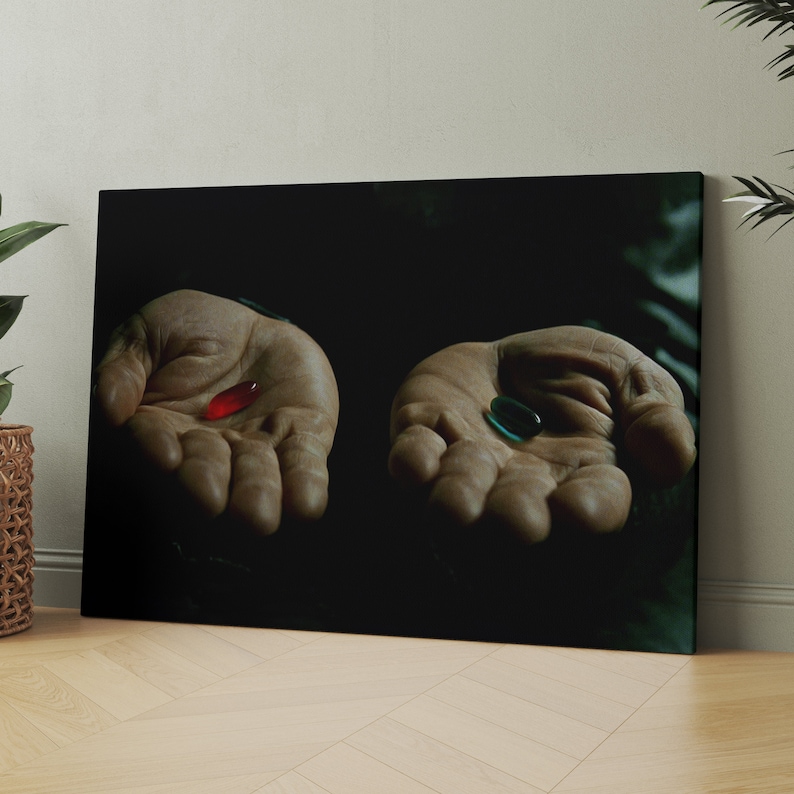 Red Pill The Matrix Morpheus Red Pill Blue Pill | Canvas Wall Art | Iconic ...