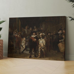 The Night Watch by Rembrandt | Canvas Wall Art Print | Iconic Posters Prints Paintings Photos Home Decor