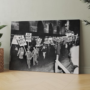 We Want Beer Prohibition 1920s 1930s Canvas Wall Art Print | Iconic Posters Prints Paintings Photos Home Decor