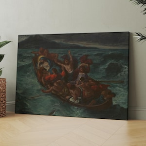 Christ Asleep During the Tempest (1853) by Eugène Delacroix | Canvas Wall Art Print | Iconic Posters Prints Paintings Photos Home Decor