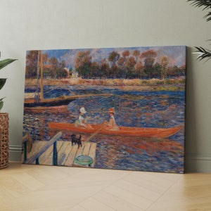 The Seine at Argenteuil (1888) by Pierre Auguste Renoir | Canvas Wall Art Print | Iconic Posters Prints Paintings Photos Home Decor