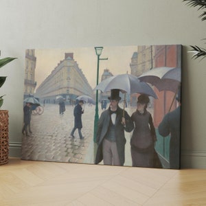 Paris Street; Rainy Day (1877) by Gustave Caillebotte | Canvas Wall Art Print | Iconic Posters Prints Paintings Photos Home Decor