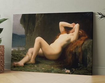 Mary Magdalene In The Cave Canvas Wall Art Print | Iconic Posters Prints Paintings Photos Home Decor