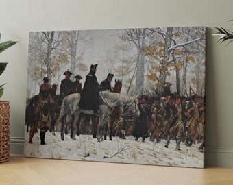 Washington March To Valley Forge | Canvas Wall Art | Iconic Posters Prints Paintings Photos Home Decor