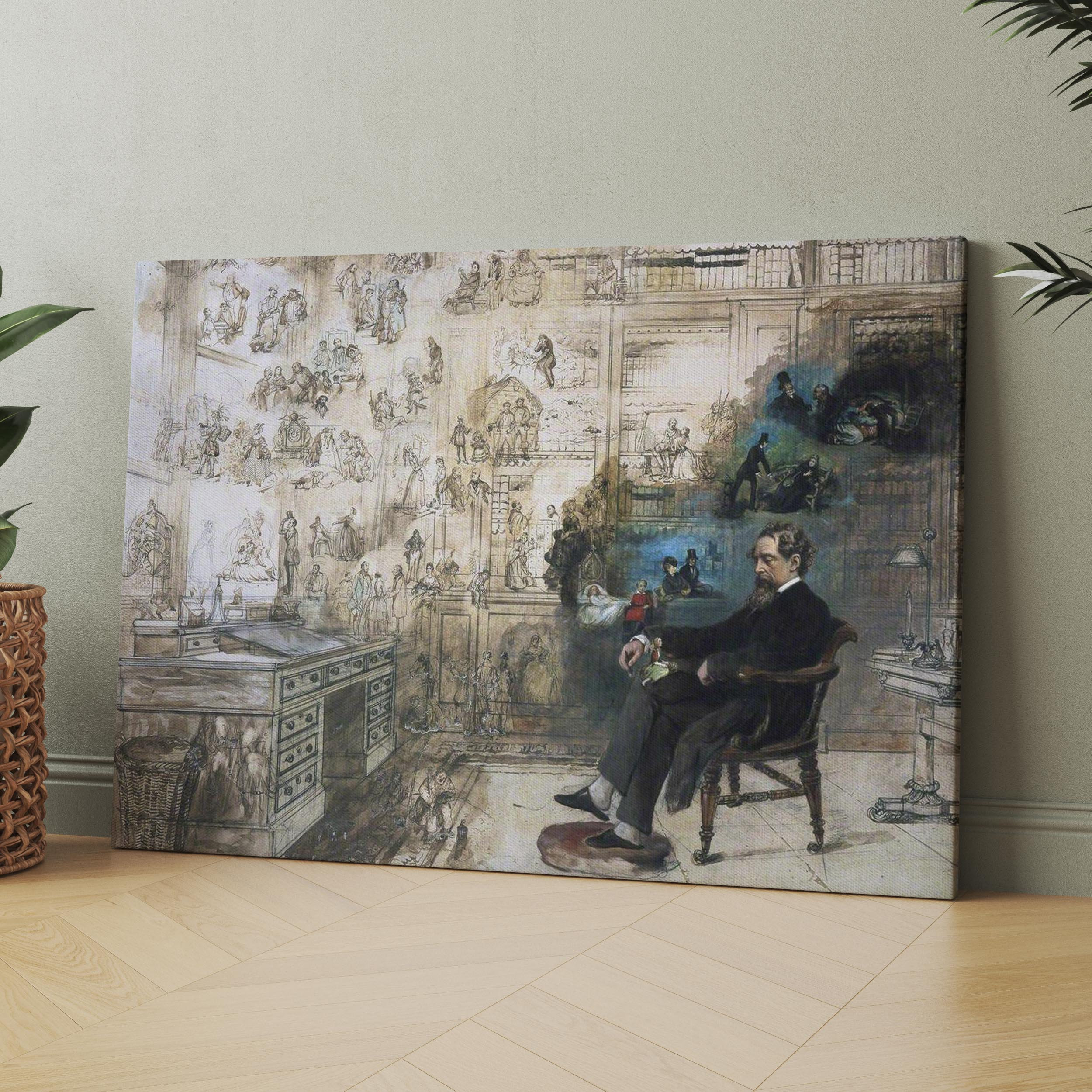Dickens's Dream (1875) by Robert William Buss | Canvas Wall Art Print | Iconic Posters Prints Paintings Photos Home Decor