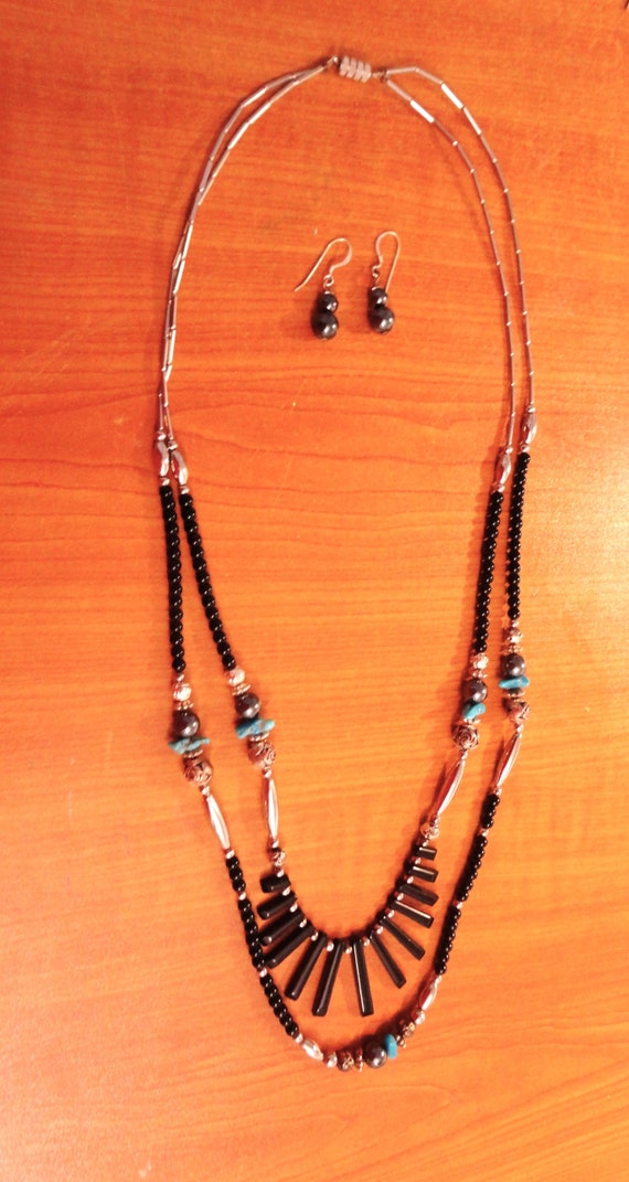Southwest Necklace and Earrings Set handmade by Na