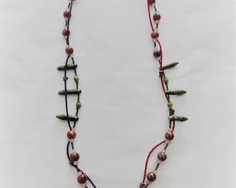 Jasper Gemstone and Glass Necklace