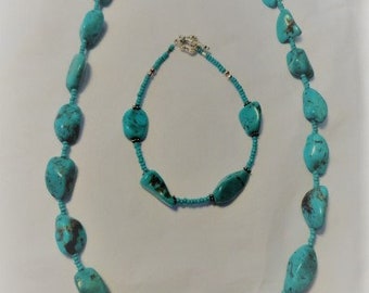 Handmade Turquoise Necklace & Bracelet