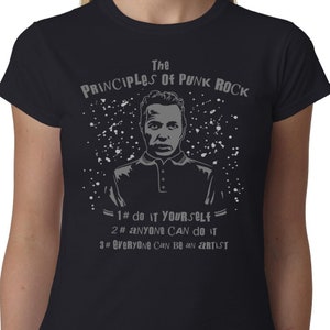 Joe Strummer ladies t-shirt - Principles of Punk Rock - The Clash Jello Biafra Dead Kennedys DIY