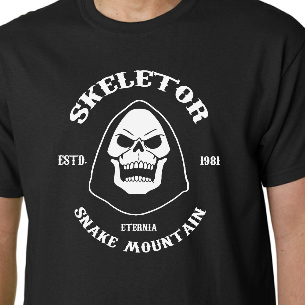 Herren T-Shirt 'Skeletor' Masters Of The Universe – Blau-lila Print, Aus 60% Baumwolle, 40% Polyester