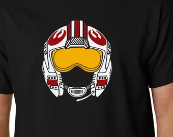 Luke X-Wing Helmet t-shirt Star Wars Jedi Skywalker Force Awakens Fighter Geek