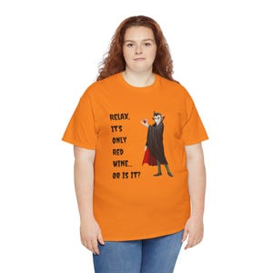 Funny Halloween Vampire T-shirt, Red Wine or Blood?, Holiday Shirt, Humor Tee, Dracula, Scary, Multiple Colors Available