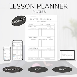 Pilates Lesson Planner- Editable!