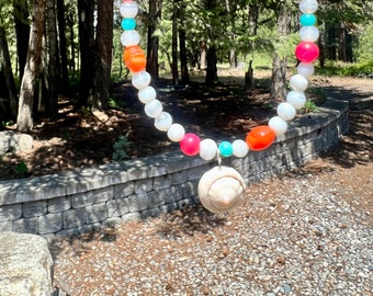beaded necklace - beaded choker - multi color beaded necklace - summer necklace - layering necklace - trendy - beaded beachy necklace