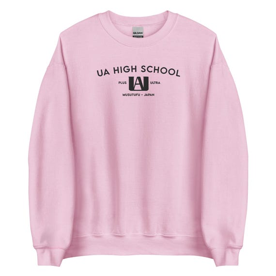 UA High School - MHA Hero Anime Inspired Embroidered Front Heavyweight  Crewneck, Subtle Anime Sweatshirt - Etsy UK