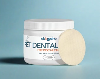 Dog Dental Wipes - Easy Teeth Cleaning, Banana Flavor, Fresh Breath