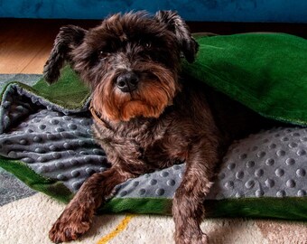 Velour Dog Bed Cave: Cozy Pet Cushion with Removable Cover