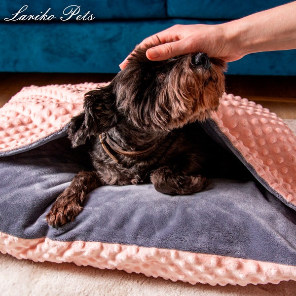 Literie confortable, taie d'oreiller pour animal de compagnie UNIQUEMENT, lit troglodyte pour chien, lit pour chien couvert chaud, lit pour animal de compagnie des grottes, lit terrier pour chien, cadeau pour animal de compagnie, lit pour terrier pour chien