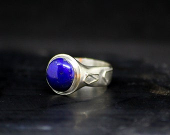 Anillo de plata esterlina con sigilo de arcángel y lapislázuli / anillo de plata con sigilo de arcángel / Amanecer Dorado / Thelema