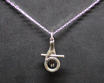 Silver rod and ring pendant | Sumerian | Babylonian | Assyrian | Occult jewelry