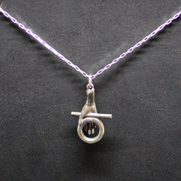 Silver rod and ring pendant | Sumerian | Babylonian | Assyrian | Occult jewelry