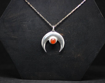 Sahrane | Sterling silver crescent moon necklace | Phoenician | Arabic jewelry | occult jewelry | silver moon jewelry