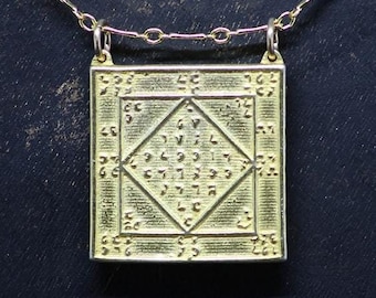 Gold Vermeil Enochian Lamen Pendant: Angelical Magick