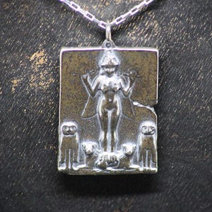 Queen of the Night Pendant: Sterling Silver, Babylonian Jewelry, Inanna, Ishtar