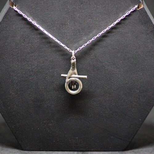 Silver rod and ring pendant | Sumerian | Babylonian | Assyrian | Occult jewelry