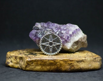 Colgante Estrella de Inanna: Joyería sumeria de plata de ley