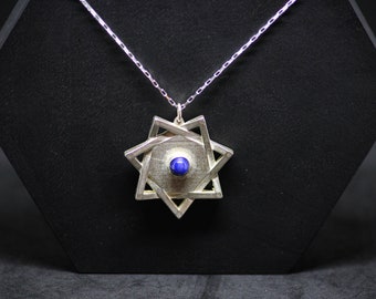 Star Sapphire Silver Pendant: Hand-Fabricated Thelemic Jewelry
