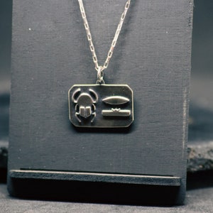Xeper Scarab Beetle Signet Pendant: Sterling Silver Egyptian Jewelry
