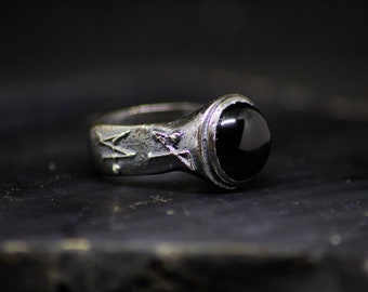 Archangel ring | Onyx ring | Angels | Angel | Occult jewelry