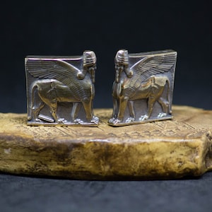 Lamassu Pair | Sumerian Lamassu | Bronze Sumerian Figurine